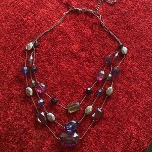 Vintage Multicolor Bead Necklace from France